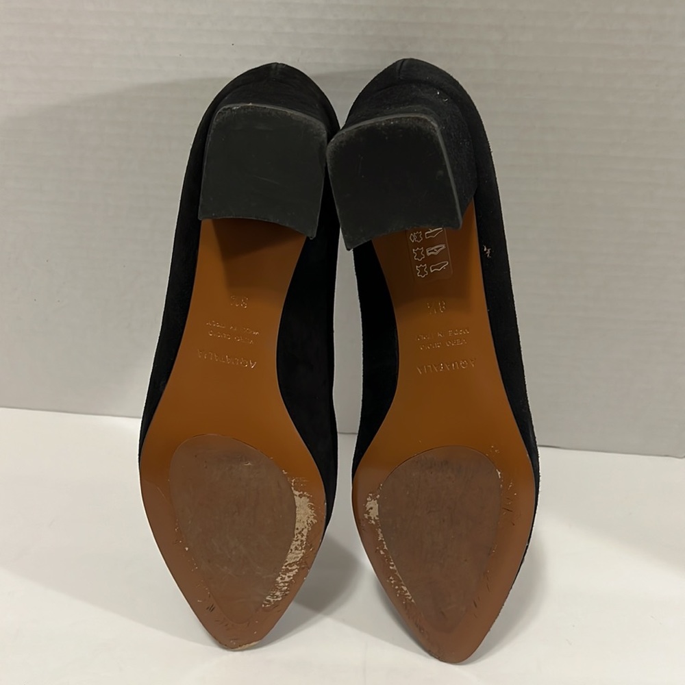 Aquatalia Black Suede Pumps Size 8.5 - Picture 7 of 12